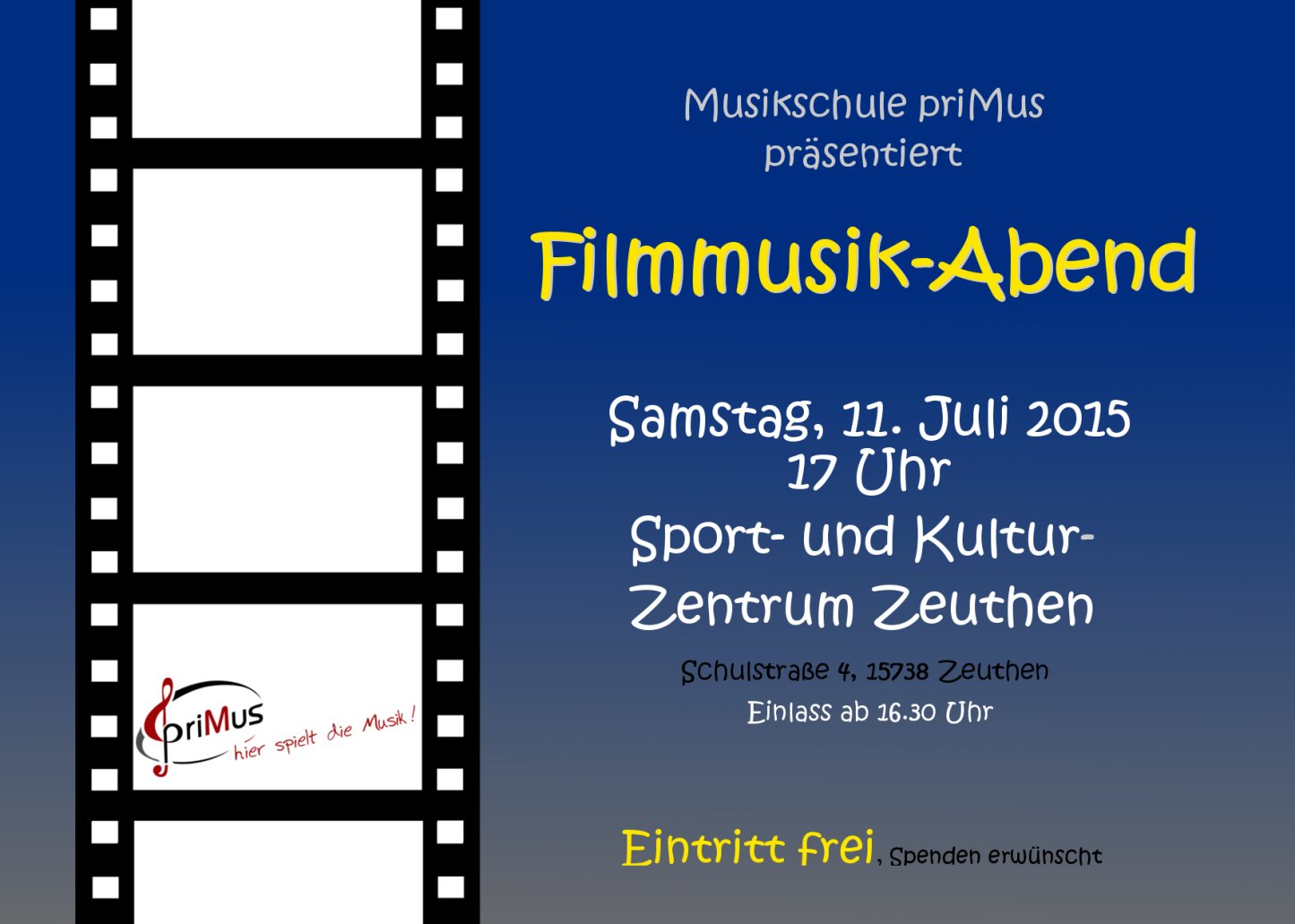 Filmmusikabend der Musikschule primus